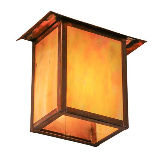 Meyda Lighting Seneca 9" Vintage Copper Wall Sconce With Beige Iridescent Shade Glass