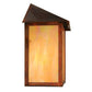 Meyda Lighting Seneca 9" Vintage Copper Wall Sconce With Beige Iridescent Shade Glass
