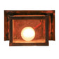 Meyda Lighting Seneca 9" Vintage Copper Wall Sconce With Beige Iridescent Shade Glass