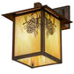 Meyda Lighting Seneca 9" Vintage Copper Winter Pine Solid Mount Wall Sconce With Beige Iridescent Shade Glass