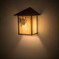 Meyda Lighting Seneca 9" Vintage Copper Winter Pine Wall Sconce With Beige Iridescent Shade Glass