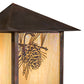 Meyda Lighting Seneca 9" Vintage Copper Winter Pine Wall Sconce With Beige Iridescent Shade Glass