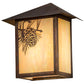 Meyda Lighting Seneca 9" Vintage Copper Winter Pine Wall Sconce With Beige Iridescent Shade Glass