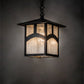 Meyda Lighting Seneca 9"Sq Craftsman Brown Hill Top Pendant Light With Clear Seeded Shade Glass