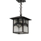 Meyda Lighting Seneca 9"Sq Craftsman Brown Hill Top Pendant Light With Clear Seeded Shade Glass