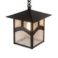 Meyda Lighting Seneca 9"Sq Craftsman Brown Hill Top Pendant Light With Clear Seeded Shade Glass