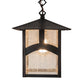 Meyda Lighting Seneca 9"Sq Craftsman Brown Hill Top Pendant Light With Clear Seeded Shade Glass