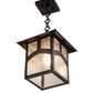 Meyda Lighting Seneca 9"Sq Craftsman Brown Hill Top Pendant Light With Clear Seeded Shade Glass