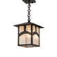 Meyda Lighting Seneca 9"Sq Craftsman Brown Hill Top Pendant Light With Clear Seeded Shade Glass