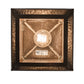 Meyda Lighting Seneca 9"Sq Craftsman Brown Song Bird Pendant Light With Frosted Rainyvue Shade Glass