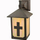 Meyda Lighting Seneca Son's 7" Craftsman Brown Wall Sconce With Beige Iridescent Shade Glass