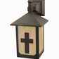 Meyda Lighting Seneca Son's 7" Craftsman Brown Wall Sconce With Beige Iridescent Shade Glass