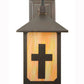 Meyda Lighting Seneca Son's 7" Craftsman Brown Wall Sconce With Beige Iridescent Shade Glass
