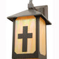 Meyda Lighting Seneca Son's 7" Craftsman Brown Wall Sconce With Beige Iridescent Shade Glass