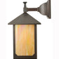 Meyda Lighting Seneca Son's 7" Craftsman Brown Wall Sconce With Beige Iridescent Shade Glass