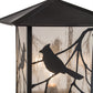 Meyda Lighting Sequoia 18" Craftsman Brown Song Bird Outdoor Post Mount Light With Clear Seeded Shade Glass