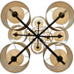 Meyda Lighting Sequoia 60" 14-Light 14-Arm Antique Copper Chandelier With Beige Textrene Shade