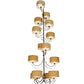 Meyda Lighting Sequoia 60" 14-Light 14-Arm Antique Copper Chandelier With Beige Textrene Shade