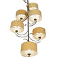 Meyda Lighting Sequoia 60" 14-Light 14-Arm Antique Copper Chandelier With Beige Textrene Shade