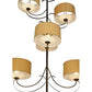 Meyda Lighting Sequoia 60" 14-Light 14-Arm Antique Copper Chandelier With Beige Textrene Shade