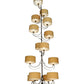 Meyda Lighting Sequoia 60" 14-Light 14-Arm Antique Copper Chandelier With Beige Textrene Shade