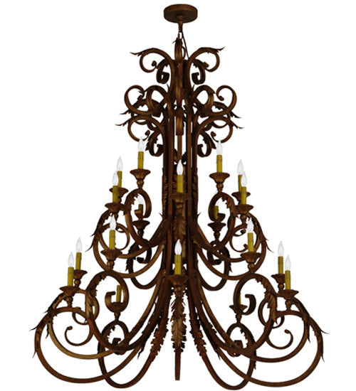 Meyda Lighting Serratina 48" 20-Light Autumn Leaf Chandelier With Amber Faux Candlelight