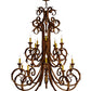 Meyda Lighting Serratina 48" 20-Light Autumn Leaf Chandelier With Amber Faux Candlelight