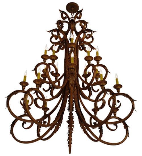 Meyda Lighting Serratina 48" 20-Light Autumn Leaf Chandelier With Amber Faux Candlelight