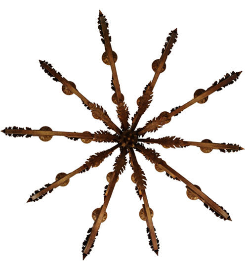 Meyda Lighting Serratina 48" 20-Light Autumn Leaf Chandelier With Amber Faux Candlelight