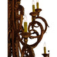 Meyda Lighting Serratina 48" 20-Light Autumn Leaf Chandelier With Amber Faux Candlelight