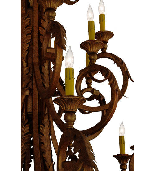 Meyda Lighting Serratina 48" 20-Light Autumn Leaf Chandelier With Amber Faux Candlelight