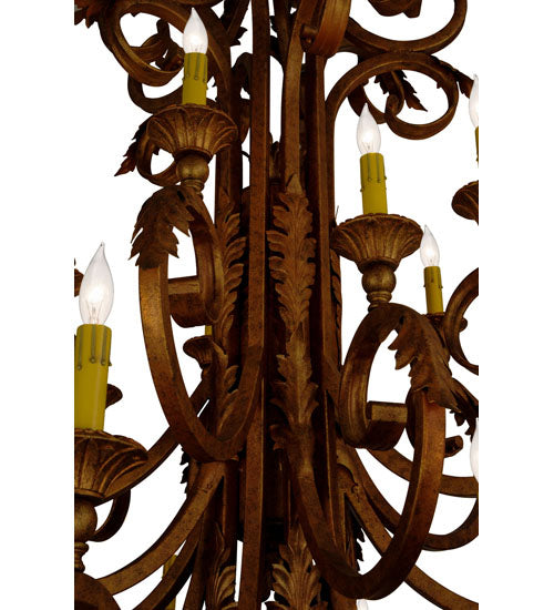 Meyda Lighting Serratina 48" 20-Light Autumn Leaf Chandelier With Amber Faux Candlelight