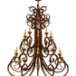 Meyda Lighting Serratina 48" 20-Light Autumn Leaf Chandelier With Amber Faux Candlelight