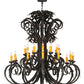 Meyda Lighting Serratina 50" 24-Light Coffee Bean Chandelier With Amber Faux Candlelight