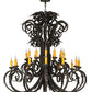 Meyda Lighting Serratina 50" 24-Light Coffee Bean Chandelier With Amber Faux Candlelight