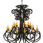 Meyda Lighting Serratina 50" 24-Light Coffee Bean Chandelier With Amber Faux Candlelight