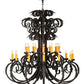 Meyda Lighting Serratina 50" 24-Light Coffee Bean Chandelier With Amber Faux Candlelight