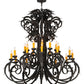 Meyda Lighting Serratina 50" 24-Light Coffee Bean Chandelier With Amber Faux Candlelight