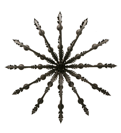 Meyda Lighting Serratina 50" 24-Light Coffee Bean Chandelier With Amber Faux Candlelight