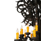 Meyda Lighting Serratina 50" 24-Light Coffee Bean Chandelier With Amber Faux Candlelight