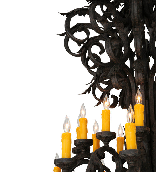 Meyda Lighting Serratina 50" 24-Light Coffee Bean Chandelier With Amber Faux Candlelight