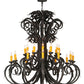 Meyda Lighting Serratina 50" 24-Light Coffee Bean Chandelier With Amber Faux Candlelight