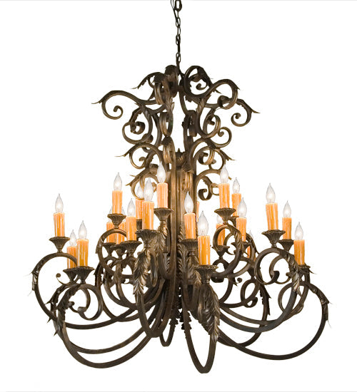 Meyda Lighting Serratina 50" 24-Light Coffee Bean Chandelier With Faux Candlelight