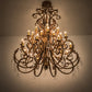 Meyda Lighting Serratina 60" 32-Light Autumn Leaf Chandelier With Amber Faux Candlelight