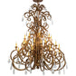 Meyda Lighting Serratina 60" 32-Light Autumn Leaf Chandelier With Amber Faux Candlelight