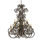 Meyda Lighting Serratina 60" 32-Light French Bronze Chandelier With Faux Candlelight