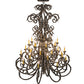 Meyda Lighting Serratina 60" 32-Light French Bronze Chandelier With Faux Candlelight