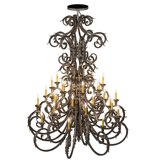 Meyda Lighting Serratina 60" 32-Light French Bronze Chandelier With Faux Candlelight