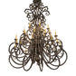 Meyda Lighting Serratina 60" 32-Light French Bronze Chandelier With Faux Candlelight