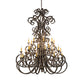Meyda Lighting Serratina 60" 32-Light French Bronze Chandelier With Faux Candlelight